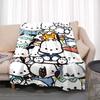 This Cute Pochacco-print Cartoon Blanket Is Made of Warm and Comfortable Flannel and Is Suitable for Bedrooms, Sofas, Beds,