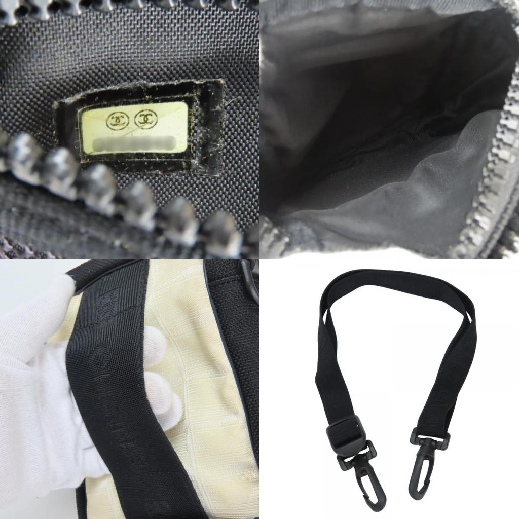 Used CHANEL Shoulder Bag Sports line A22059 COCO Mark Jacquard nylon Ivory black 8th