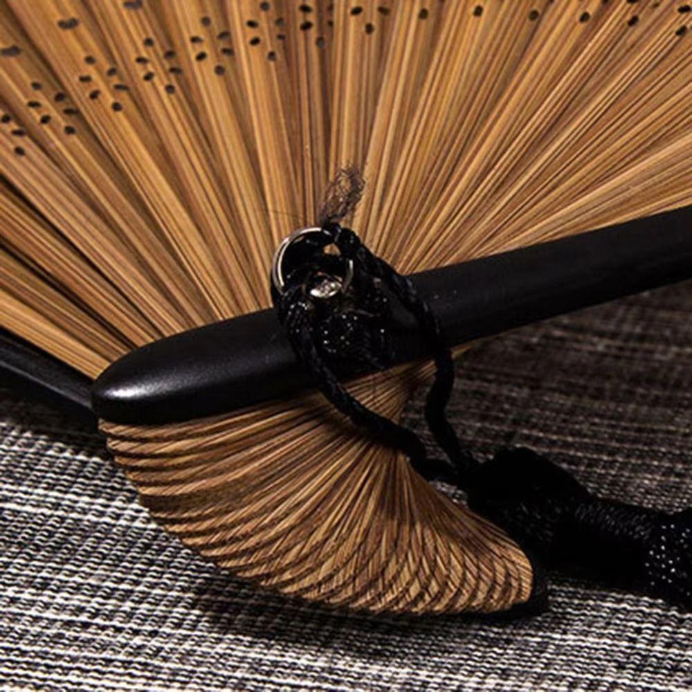 Silk Fabric Handheld Folding Fan Bamboo Handle Silk Hand Fan Elegant Folding Hand Fan  Gift Giving