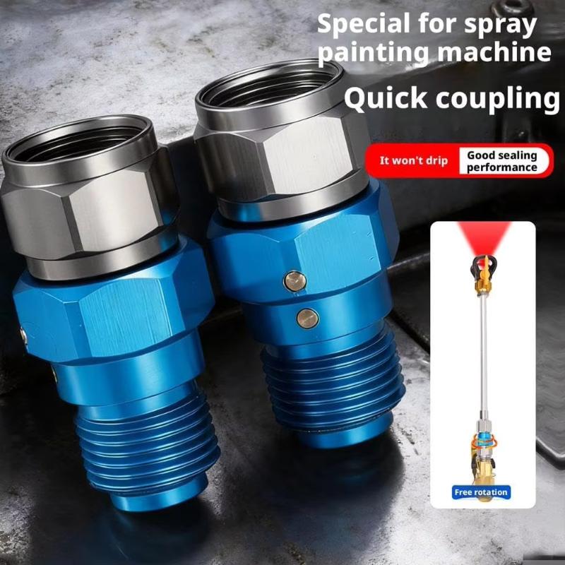 360 Degree Rotatable Airless Paint Sprayer Adapter Aluminum Alloy High Pressure Leak Resistant Swivel Joint For Smooth Coating