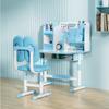 2Pcs Kids Study Desk Chair Set Height Adjustable Tiltable Desk And Chair School Study Desk And Chair Bedroom With Foot Pedal