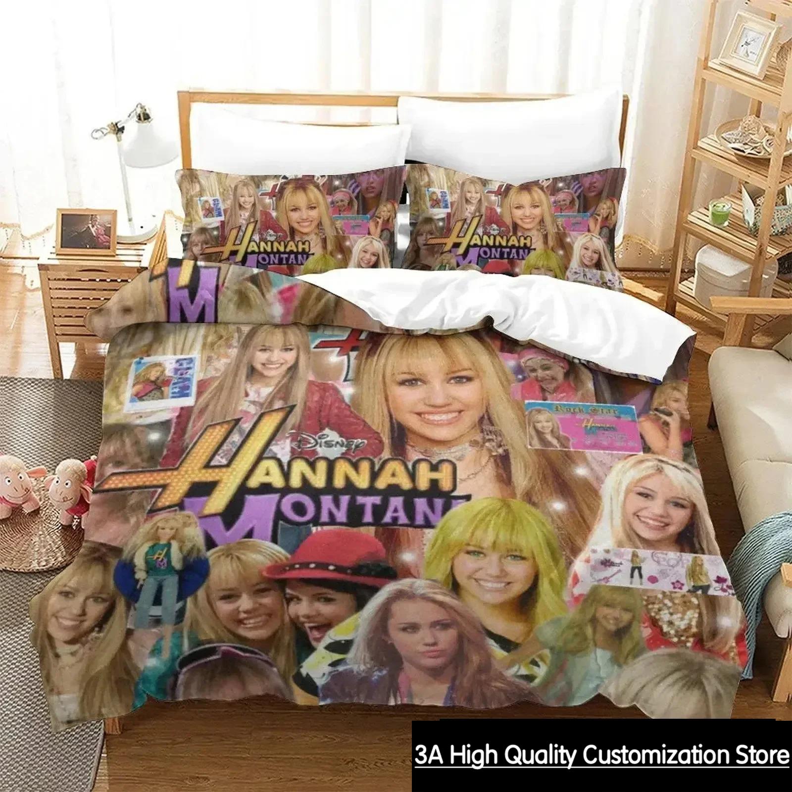 

Comforter 3D Print Hannah Montana Bedding Set Boys Girls Twin Queen King Size Bed Boys Adult Home Textileextile Comforter (quilt)-EU Single(135*200cm)3pcs