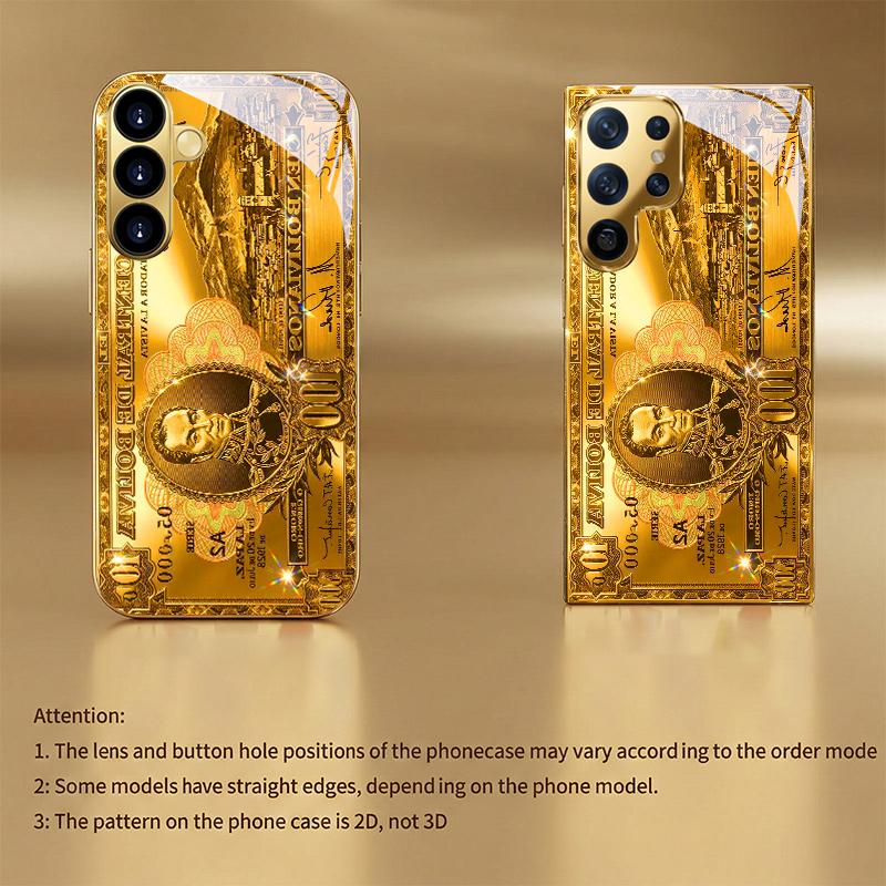High-end Fashion Wealth Exquisite PhoneCase Glass PhoneCase for Samsung Galaxy S26 S25 S24 S23 S22 FE Ultra Plus Dropresistant