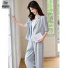 Women's Short-Sleeve Casual Blazer Suit Set