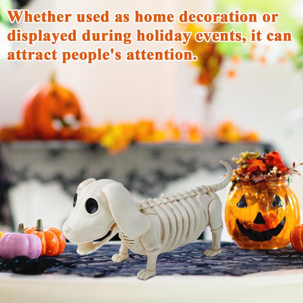 Halloween Sausage Puppy Skeleton Ornaments, Interesting Animal Ornaments, Add To The Halloween Atmosphere,Suitable For Friends To Send
