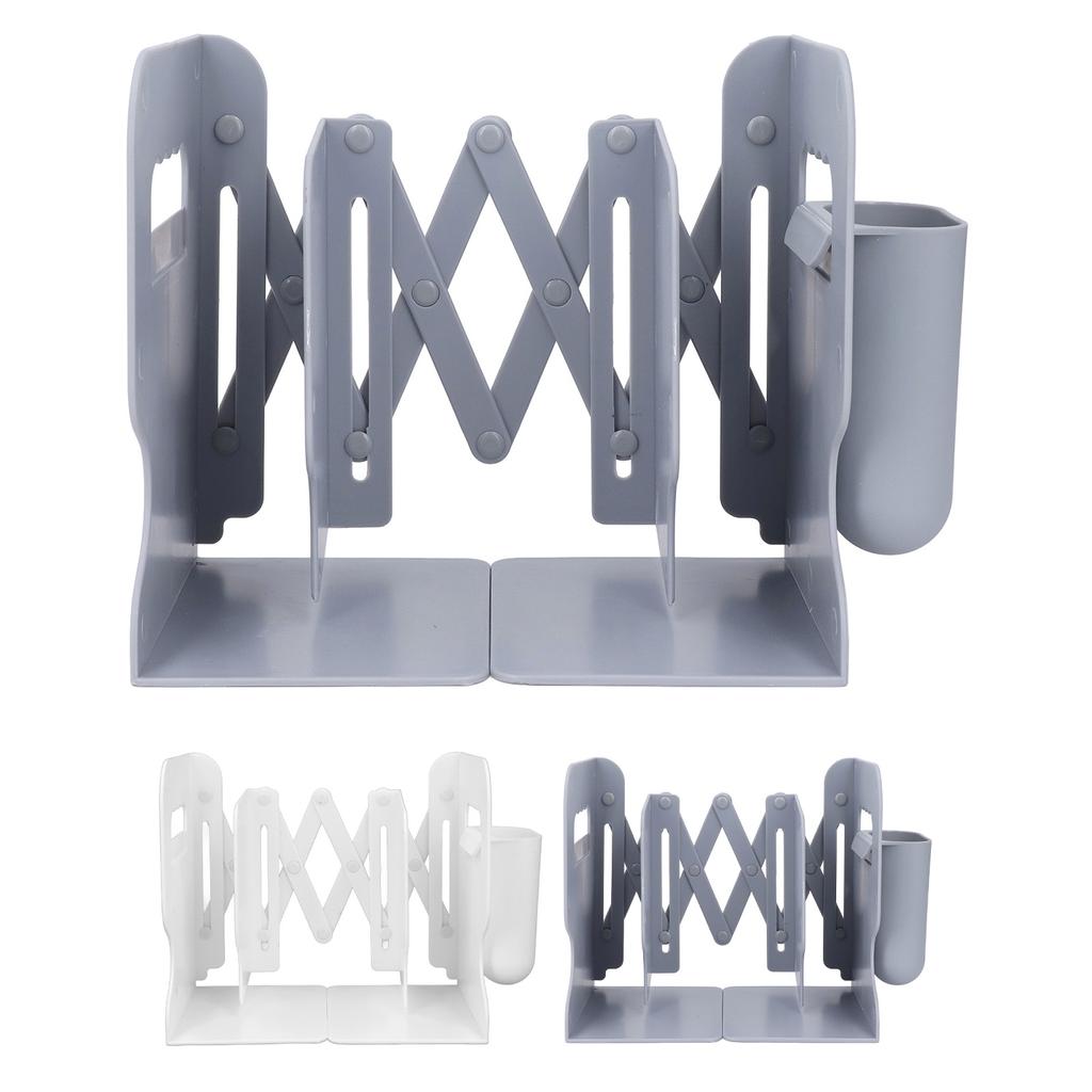 Extendable Bookend Non Skid PP Heavy Duty Decorative Adjustable Book Shelf Holder for Desk with Deta