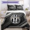 Juventus FC Pattern Printed 3PCS Bedding Set Soft Skin-Friendly Washable Duvet Cover & Pillowcases Set All Season Bedroom