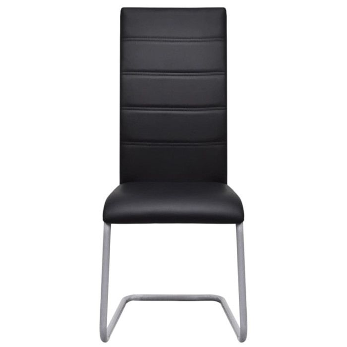 VidaXL 2x Chaise de Salle à Manger Cantilever Noir Chaises à Manger Cuisine 242289