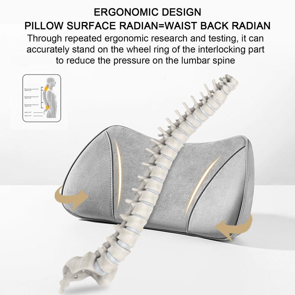 Universelles 2-in-1-Autositz-Booster, Memory-Schaum-Lendenkissen, Wildleder-Sitzhöhen-Schrägkissen
