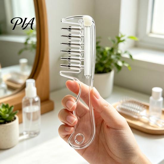 Portable Hair Essence Comb Refillable Oil Applicator Comb, Scalp Massaging Minoxidil Precision Treatment Brush Leak Proof Dispenser for Growth Liquid