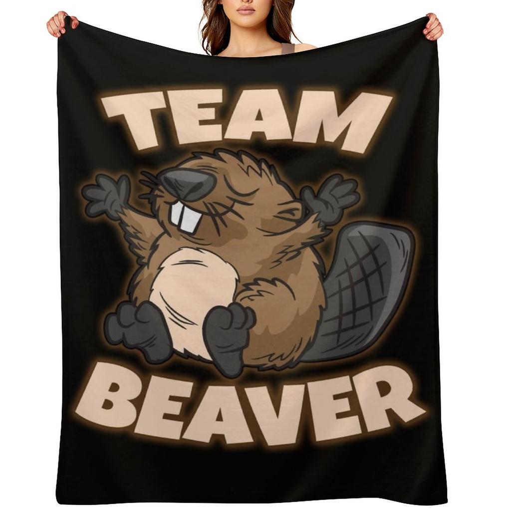 Team Beaver Throw Blanket Kid'S Plaid Luxury Brand Multi-Purpose Blankets