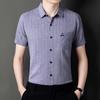 Sommer Kurzarm Schlank geschnittenes Hemd Herren Baumwolle Leinen Bügelfrei Business T-Shirt Herren