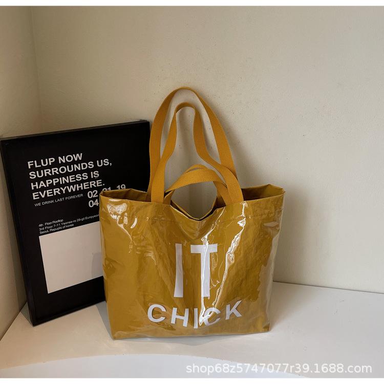 

Fashion Trend Alphabet Canvas Bag 2025 New Shoulder Bag Fashion Transparent Bag Large Capacity Portable Tote Large Bag жёлтый