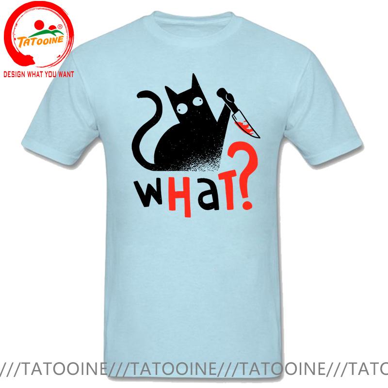 Novelty Murder Cat Bloody Knife What T Shirt Unisex Funny Humor Black Cats Tshirt Boys Fashion Casual Tee Shirt Summer Clothing