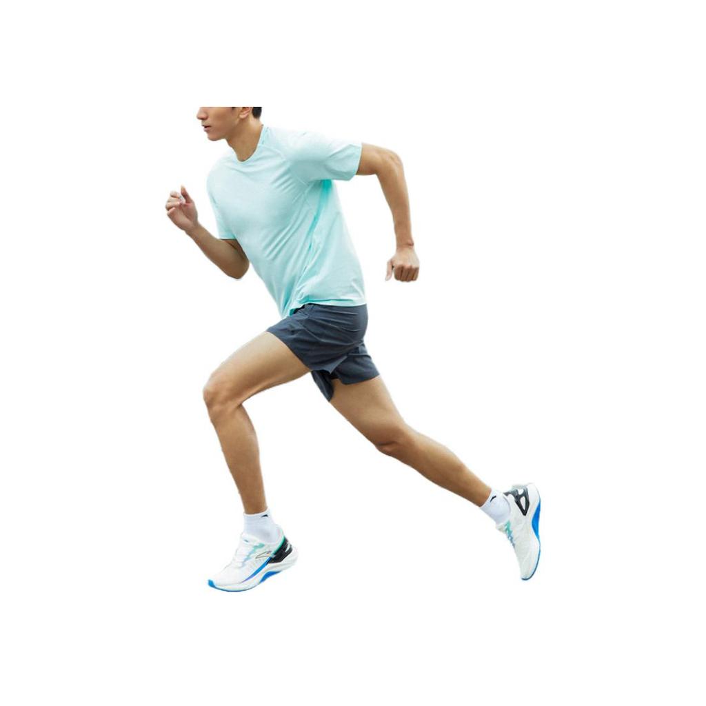 Anta Solid Color Casual Breathable Sports Round Neck Short Sleeve Shorts Set Men Sets Blue 952225229-1