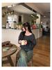 2025 New Women's Grey Knit Long Sleeve Loose Slimming Top
