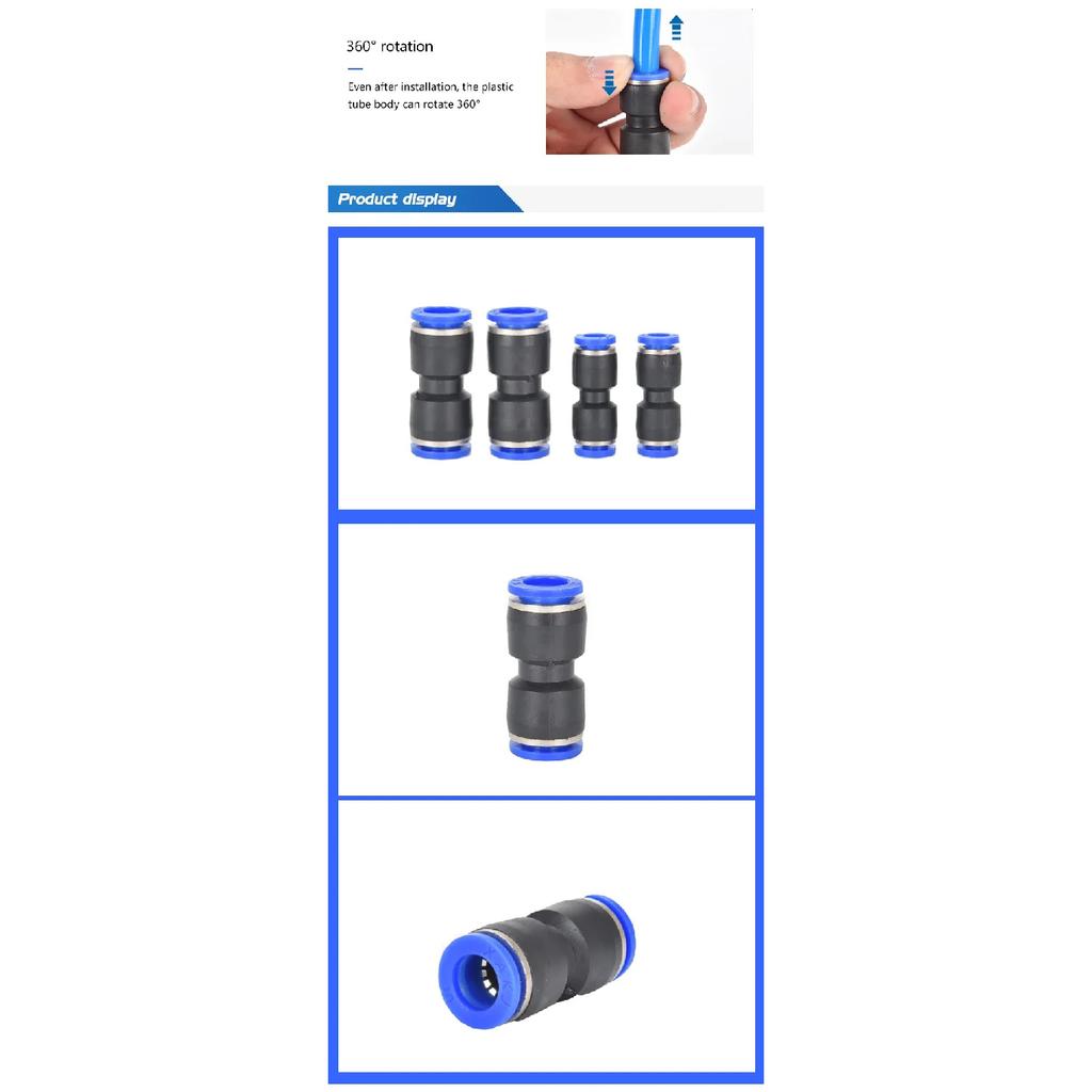 60PCS Boxed Set Air Straight Pneumatic Fittings PU Series Water Pipes Quick Release Connector Plastic Hose Couplings PU 4 6 8mm