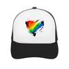 Rainbow Paint Burst Heart Graphic Mesh Baseball Cap Casual Hat Outdoor  For Womens Unisex FeUnisex