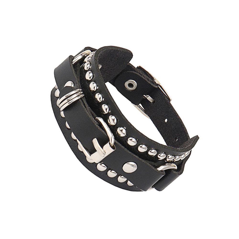 Nieuwe Punk Donkere PU Armband Voor Vrouwen Mannen Hip Hop Rock Ketting Meerlaagse Armband Trend Retro Gotische Sieraden Danser Accessoires
