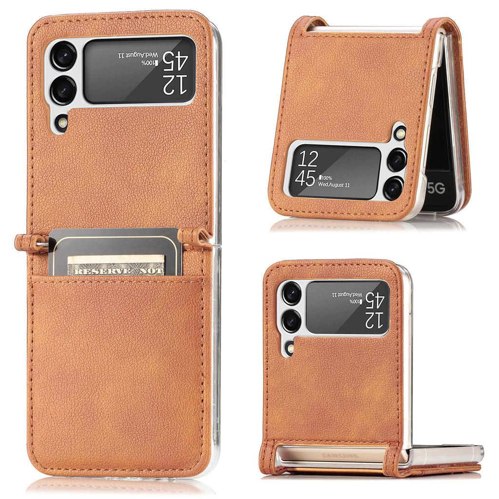 Suitable for Samsung Galaxy Z Flip7 Folding Mobile Phone Case Zflip6 5 4-piece Multi Function Card Case
