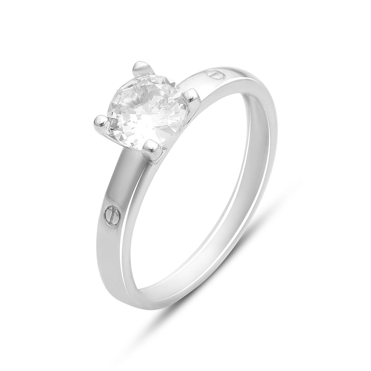 

Срібна каблучка з фіанітами, вага виробу 2,32 гр (2159896) 18 білий