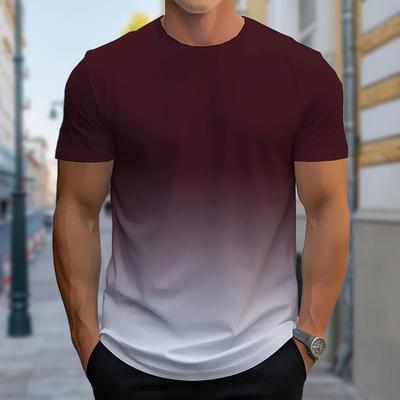 Ny sommar herr mode t-shirt personlighet gradient tryckt herr t-shirt topp
