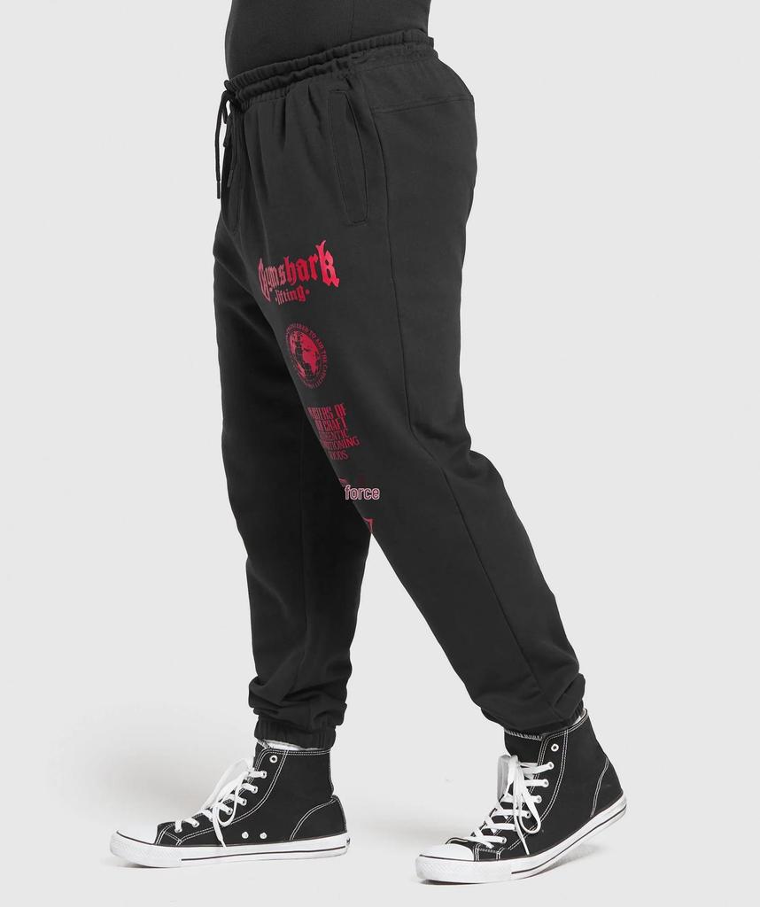 Men's American Style Shark Fitness Joggers - Outdoor Sports, Casual, Cotton, Loose Fit, Plus Size