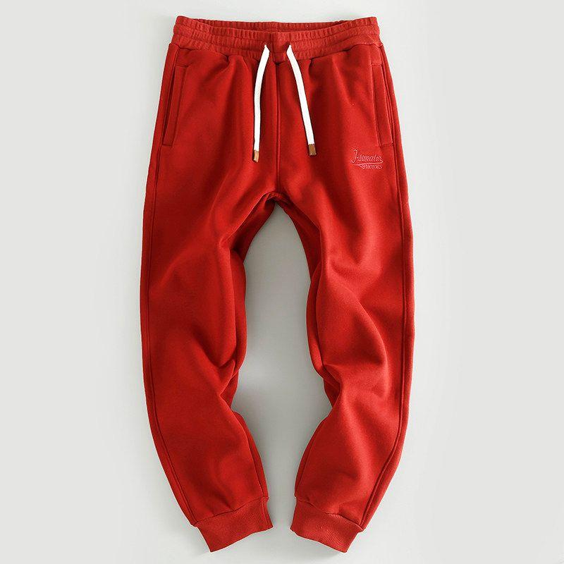 Big Brand Big Sale Leak-Picking Factory Fleece-lined Thickened Track Sweatpants Men's Casual Easiest for Match Cut Label Fall and Winter Long Pants