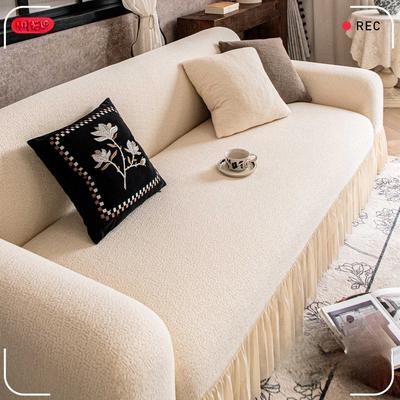 Retro High End Winter Plush Skirt Sofa Cover All Inclusive Universal Cover Anti Cat Scratch Cloth Sofa Cover