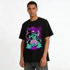 Skeleton Gambler Print Trendy T-shirt Vintage Street Casual Top Pure Cotton T-shirt