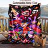 The Amazing Digital Circus Flannel Blanket, Personalized Custom Name Text, Soft Warm Plush Throw Blanket For Gift