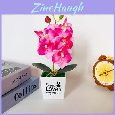 Silk Orchid Plant With Love Pot For Home Decor And Gift Ideas