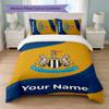 Newcastle United FC Custom Name Text Bedding Set 1 Duvet Cover+2 Pillowcases Soccer Logo Personalized Gift For Special Occasion Bedroom Decor