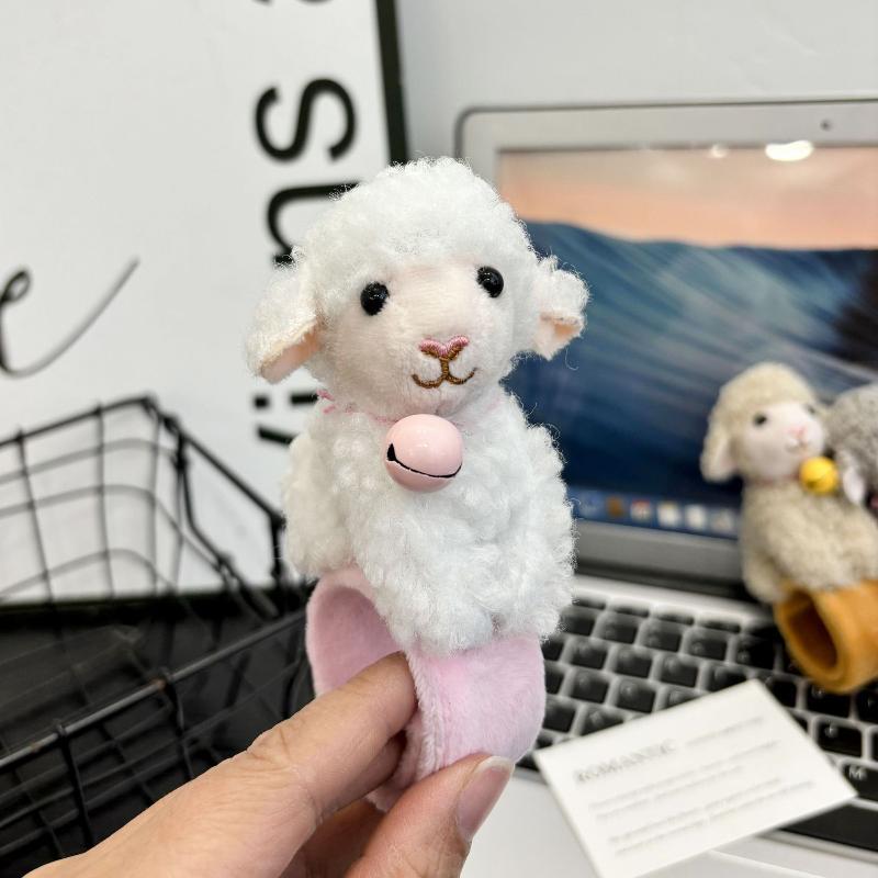 Cute Sheep Plush Lamb Slap Bracelet Lovely Sheep Wristband Party Wrist Decoration Daily Wear For 2027 New Year Gifts Kids Toys