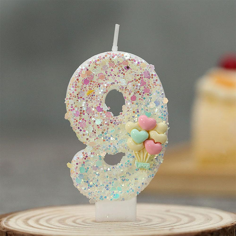 

0-9 Number Birthday Party Painted Dual-Color Glow Digital Candles Cake Topper for Wedding Christmas Festival Decoration Supplies