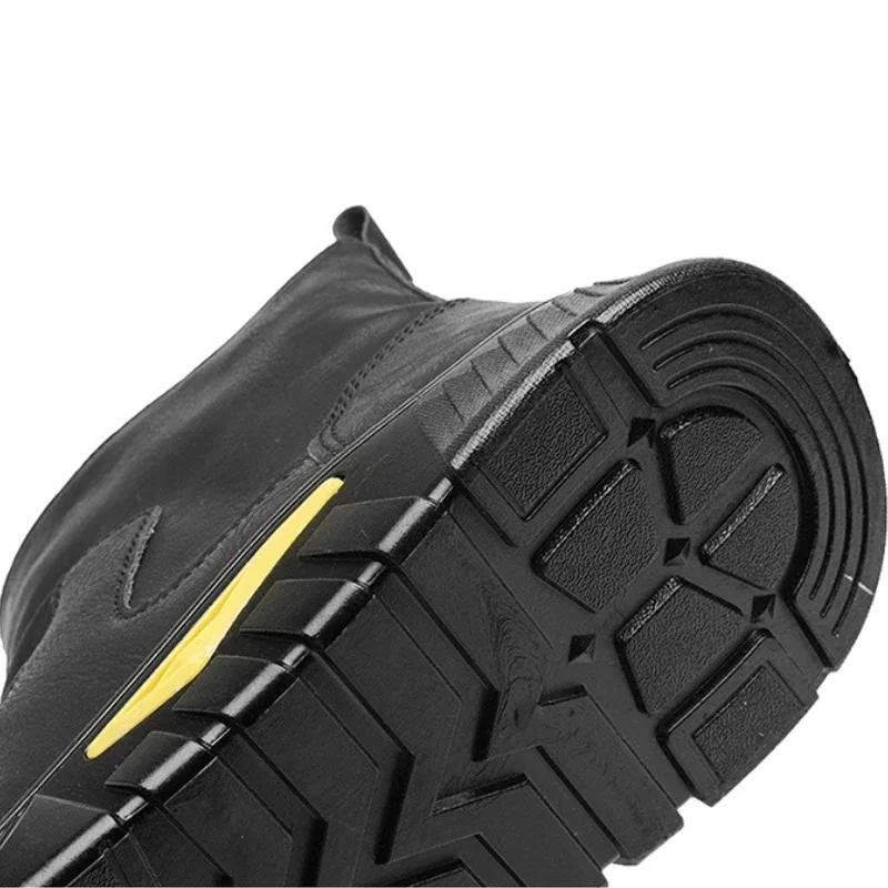 New Retro Men's Ankle Boots with Zipper, Casual High Top Men's Hiking Boots, Classic Leather Boots, Fashionable Motorcycle Shoes