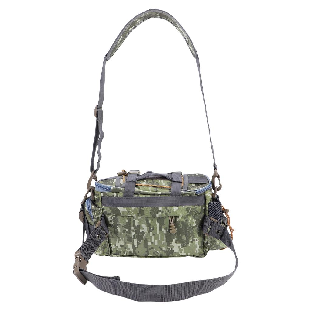 Outdoors Fishing Shoulder Bag Large Capacity Multi-Compartment Gear Storage Design Easy Carry Green