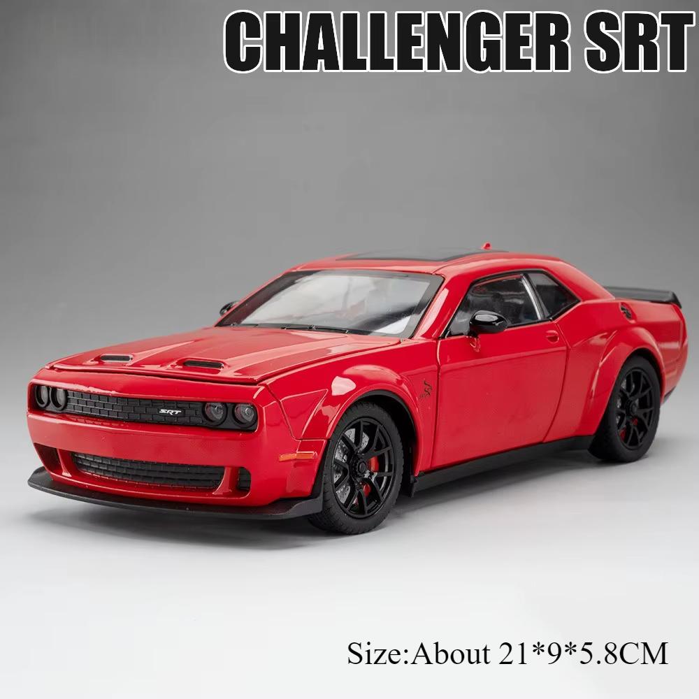 1:24 Viper Hellcat Sports Car Model Toy Alloy Diecast Sound Light Pull Back Wheel Steering Racing Cars Models Display Ornaments