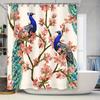 Peacock Cherry Blossom Shower Curtain Blue Peafowl Floral Print Home Decor Bathroom Waterproof Fabric C16938752047