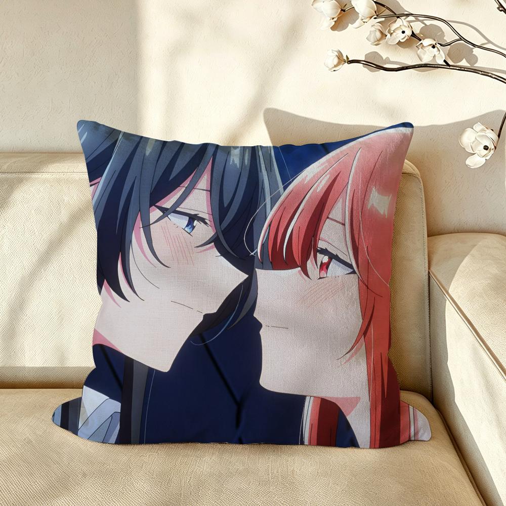 Anime Hikikomari Kyuuketsuki no Monmon Cushion Cover Pillow Case Antidustmite Pillowcase Silky Short Plush Sofa Cushion Cover