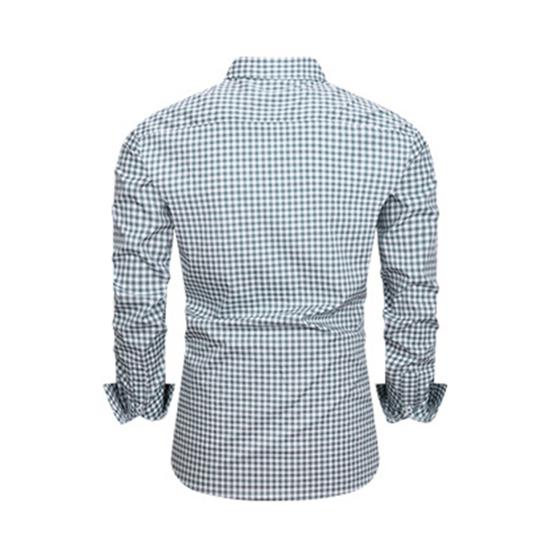 Heren Geruite Button-Down Shirt Lange Mouw Kraag Formeel Shirt Slim Fit Casual Shirt voor Kantoor Prom Feest Date