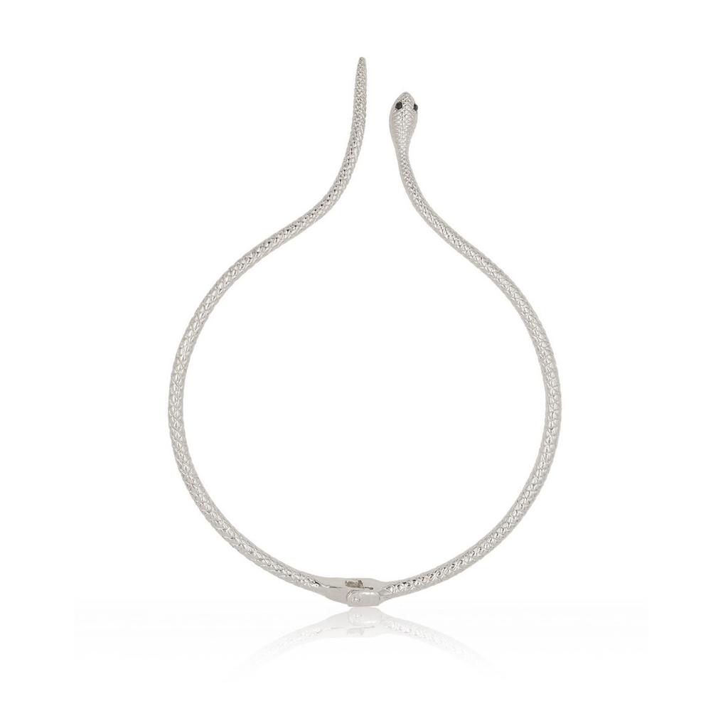 Fashion Serpentine Necklace for Women Unique Exaggerated Alloy Pendant Silver Chain Gift for Mother Sister Girlfriend