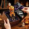 Resin Halloween Pumpkin Man Figurine with Painted Detail, Collectible Statue for Tabletop Decors, Mantels Entryway Desk Fall Styling