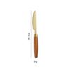 Cylindrical Wood Handle 304 Stainless Steel Cutlery Set: Knife, Fork, Spoon for Main Course & Dessert