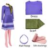 Scooby-doo Cosplay Kostüm für Damen Daphne's Lebhaftes Polyesterkleid