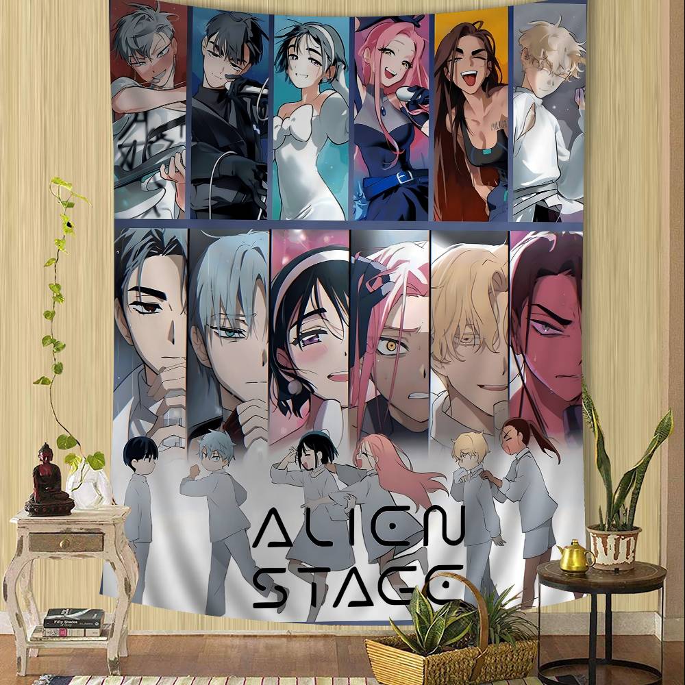 Anime Pop A-ALIEN STAGE Tapestry Art Printing Japanese Wall Tapestry Anime Wall Hanging Home Decor 100X70CM