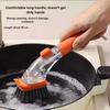 Household Kitchen Scraper Brush Cleaning Splash Guard Multi-Function Scrub Brush with Squeegee