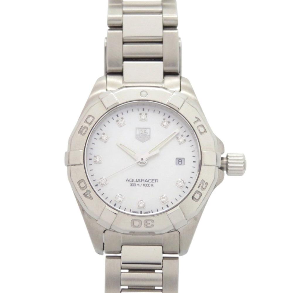 Used AUTHENTIC TAG HEUER WAY1413.BA0920 Aquaracer 11P Diamond SS Quartz Wristwatch
