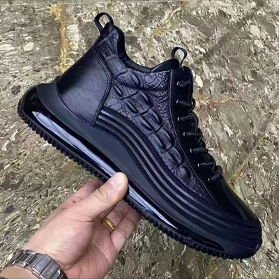 Leder schuhe mit Krokodilmuster Herbst und Winter neue Mid-Casual Leder schuhe wasserdicht weich-sohlige einzelne Schuhe