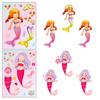 6 Photos/Bake Mermaid Face Change Sticker Mermaid Princess Cartoon Parent-Child Interactive Puzzle Handbook DIY Puzzle Sticker